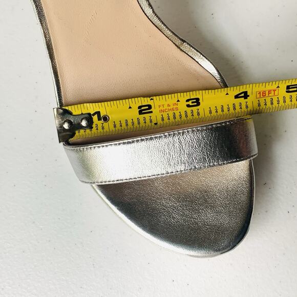 STUART WEITZMAN Dancer Block 120 Platform Sandal 9.5B Silver Metallic VGUC - Picture 14 of 14